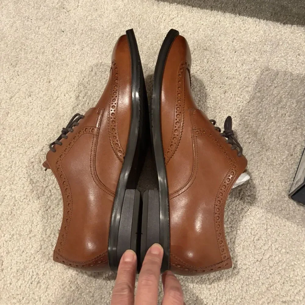NIB Cole Haan Men's Modern Essentials Wing Oxford Shoe British Tan 9.5M EU 42.5